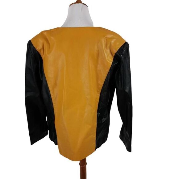Vintage Leather Ballet of London Two-Tone Leather Jacket | Tag Size 20 - Picture 4 of 6